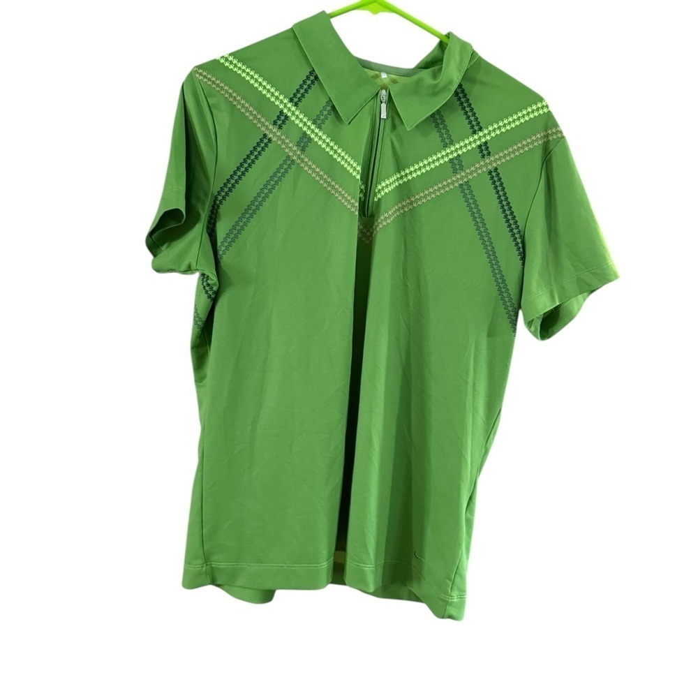 Nike Green Polo Short Sleeve Fitted Top - Picture 2 of 9